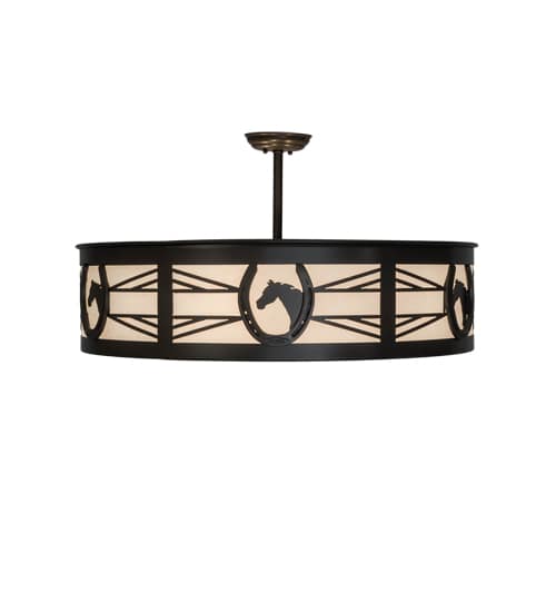Horseshoe 4 Light 30" Wide Semi-Flush Drum Ceiling Fixture