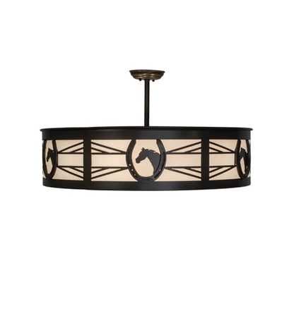Horseshoe 4 Light 30" Wide Semi-Flush Drum Ceiling Fixture