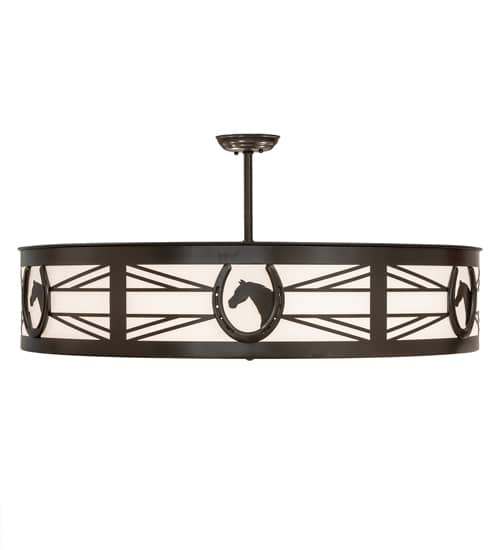Horseshoe 6 Light 36" Wide Semi-Flush Drum Ceiling Fixture