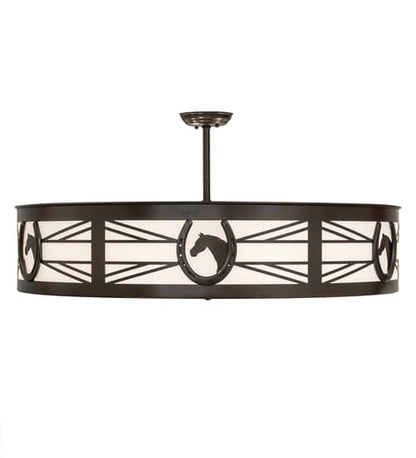 Horseshoe 6 Light 36" Wide Semi-Flush Drum Ceiling Fixture