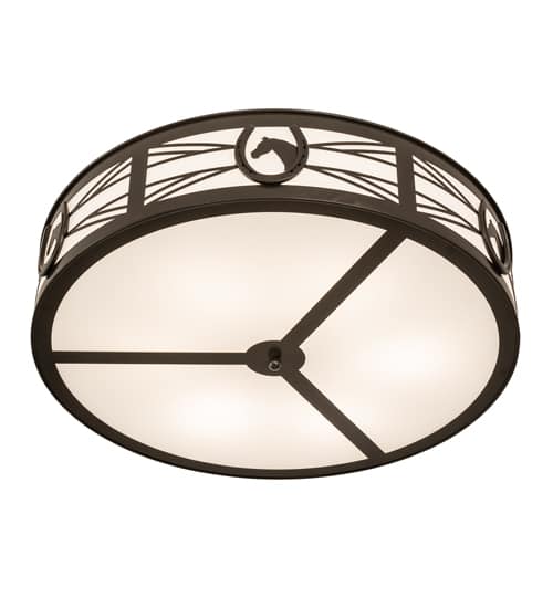 Horseshoe 6 Light 36" Wide Semi-Flush Drum Ceiling Fixture
