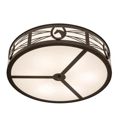 Horseshoe 6 Light 36" Wide Semi-Flush Drum Ceiling Fixture