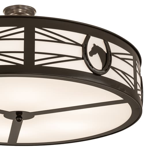 Horseshoe 6 Light 36" Wide Semi-Flush Drum Ceiling Fixture