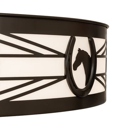 Horseshoe 6 Light 36" Wide Semi-Flush Drum Ceiling Fixture