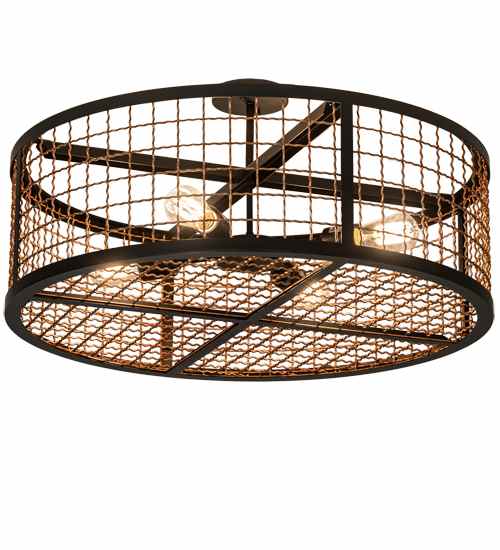 Paloma Golpe 4 Light 30" Wide Semi-Flush Drum Ceiling Fixture