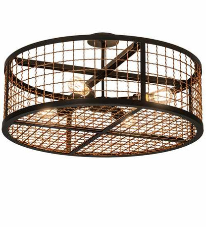 Paloma Golpe 4 Light 30" Wide Semi-Flush Drum Ceiling Fixture