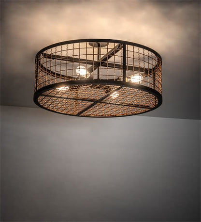 Paloma Golpe 4 Light 30" Wide Semi-Flush Drum Ceiling Fixture