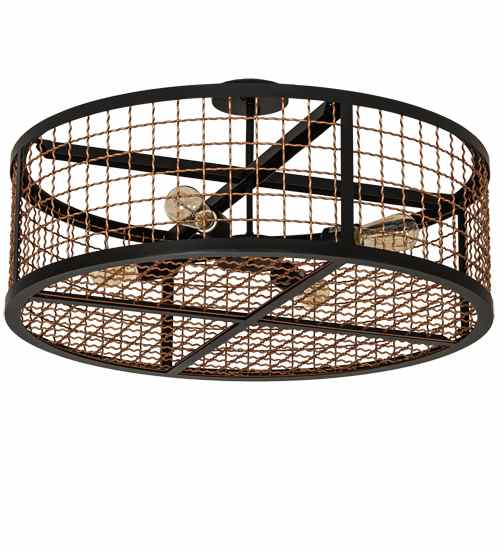 Paloma Golpe 4 Light 30" Wide Semi-Flush Drum Ceiling Fixture