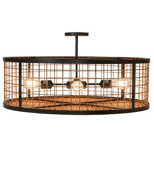Paloma Golpe 4 Light 30" Wide Semi-Flush Drum Ceiling Fixture