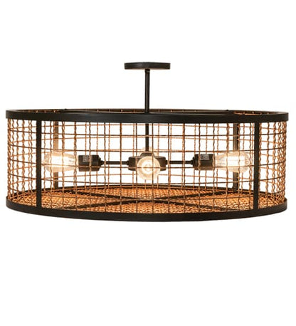 Paloma Golpe 4 Light 30" Wide Semi-Flush Drum Ceiling Fixture