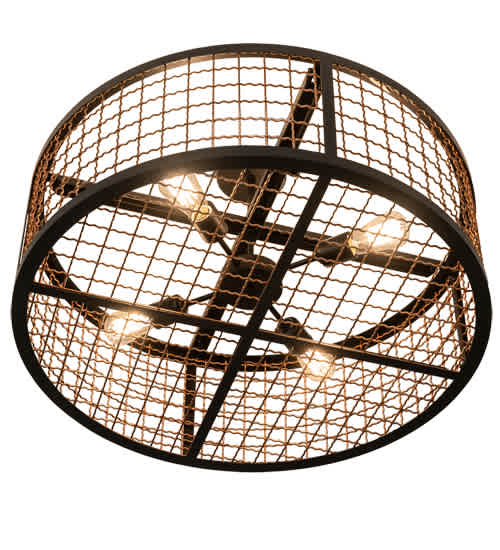 Paloma Golpe 4 Light 30" Wide Semi-Flush Drum Ceiling Fixture