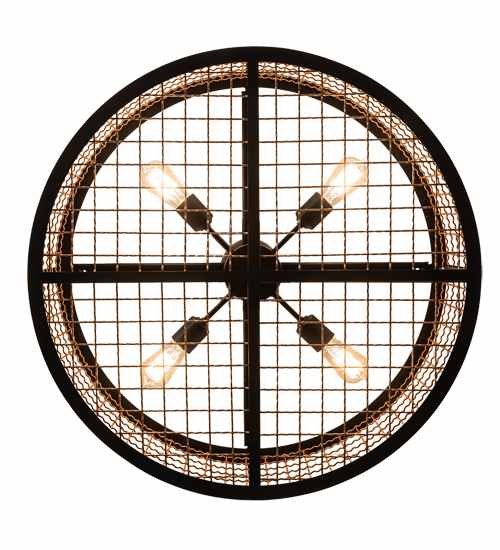 Paloma Golpe 4 Light 30" Wide Semi-Flush Drum Ceiling Fixture