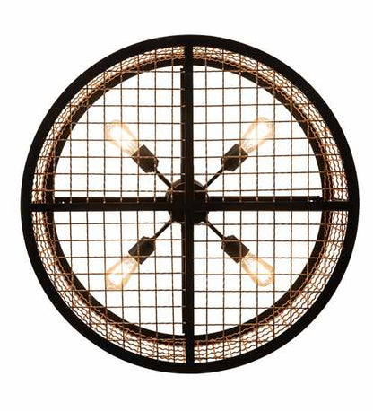 Paloma Golpe 4 Light 30" Wide Semi-Flush Drum Ceiling Fixture