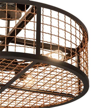 Paloma Golpe 4 Light 30" Wide Semi-Flush Drum Ceiling Fixture