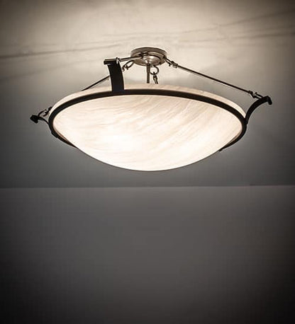 Almeria 4 Light 32" Wide Semi-Flush Bowl Ceiling Fixture - Timeless Bronze Finish