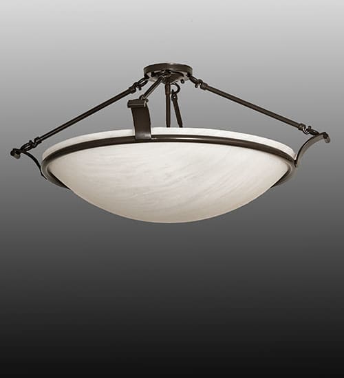 Almeria 4 Light 32" Wide Semi-Flush Bowl Ceiling Fixture - Timeless Bronze Finish