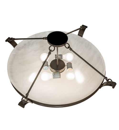 Almeria 4 Light 32" Wide Semi-Flush Bowl Ceiling Fixture - Timeless Bronze Finish