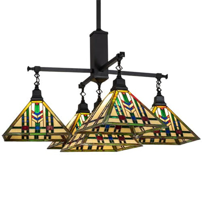 Square Prairie Wheat 5 Light 54" Wide Chandelier