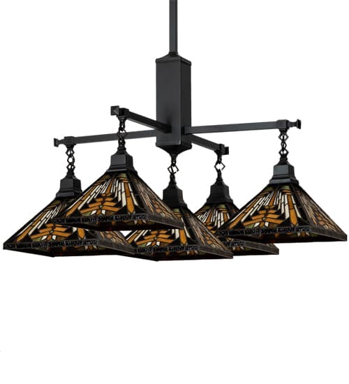 Square Nuevo Mission 5 Light 51" Wide Chandelier