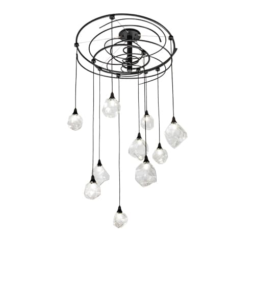 10 Light 55" Wide Abstract Multi Light Pendant