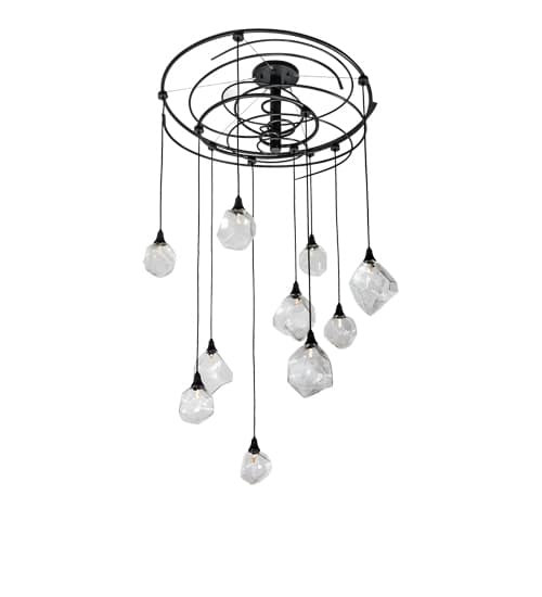 10 Light 55" Wide Abstract Multi Light Pendant