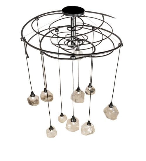 10 Light 55" Wide Abstract Multi Light Pendant