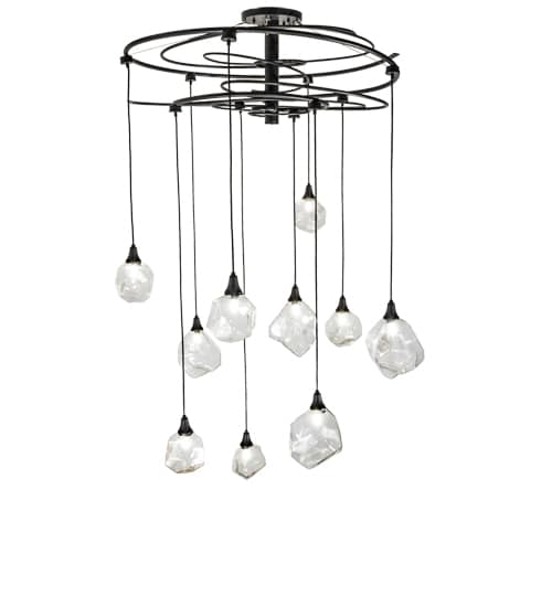 10 Light 55" Wide Abstract Multi Light Pendant