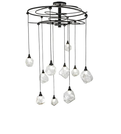 10 Light 55" Wide Abstract Multi Light Pendant