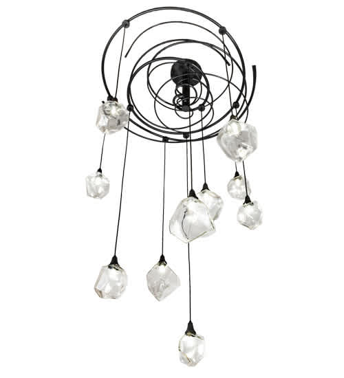 10 Light 55" Wide Abstract Multi Light Pendant