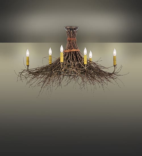 Twigs 8 Light 36" Wide Semi-Flush Ceiling Fixture