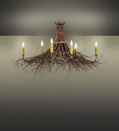 Twigs 8 Light 36" Wide Semi-Flush Ceiling Fixture