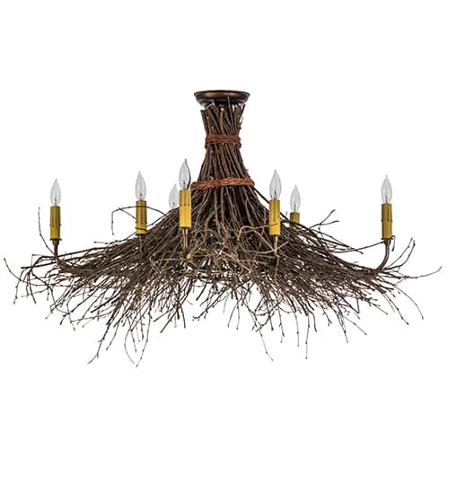 Twigs 8 Light 36" Wide Semi-Flush Ceiling Fixture