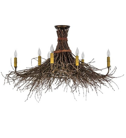 Twigs 8 Light 36" Wide Semi-Flush Ceiling Fixture