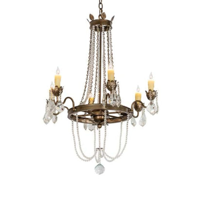 Meyda Tiffany Dominique 6 Light 28" Wide Crystal Candle Style Chandelier