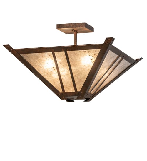 Arta 4 Light 32" Wide Semi-Flush Ceiling Fixture - Copper Finish