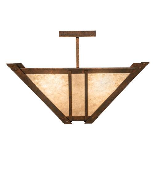 Arta 4 Light 32" Wide Semi-Flush Ceiling Fixture - Copper Finish