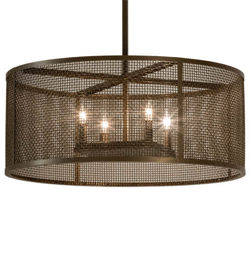 4 Light 24" Wide Cage Pendant