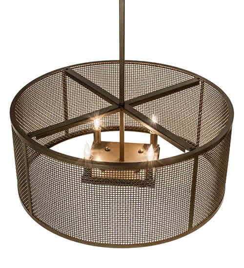 4 Light 24" Wide Cage Pendant