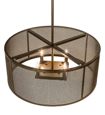 4 Light 24" Wide Cage Pendant