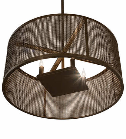 4 Light 24" Wide Cage Pendant