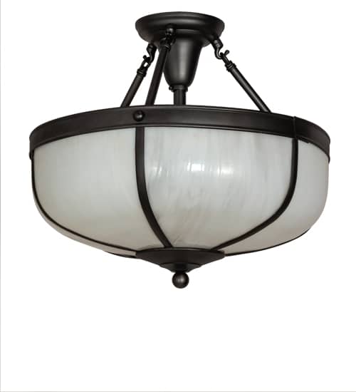 Arts and Crafts 3 Light 18" Wide Semi-Flush Bowl Ceiling Fixture - Craftsman Brown Finish