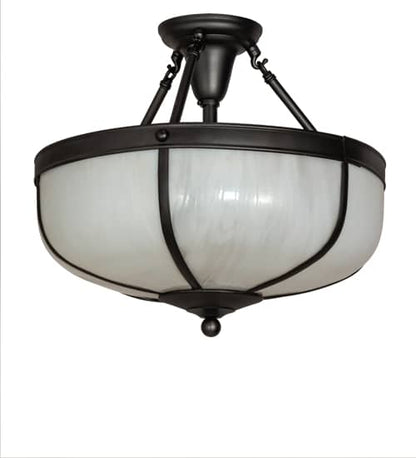 Arts and Crafts 3 Light 18" Wide Semi-Flush Bowl Ceiling Fixture - Craftsman Brown Finish