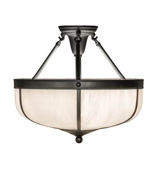 Arts and Crafts 3 Light 18" Wide Semi-Flush Bowl Ceiling Fixture - Craftsman Brown Finish