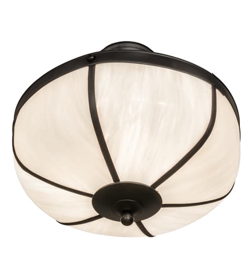 Arts and Crafts 3 Light 18" Wide Semi-Flush Bowl Ceiling Fixture - Craftsman Brown Finish