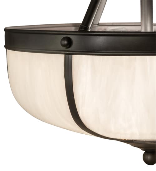 Arts and Crafts 3 Light 18" Wide Semi-Flush Bowl Ceiling Fixture - Craftsman Brown Finish