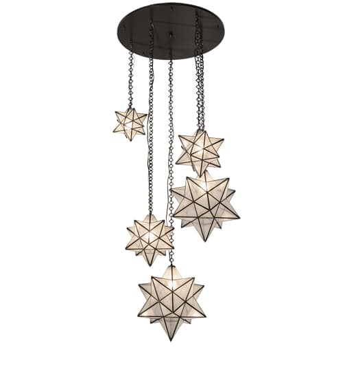 5 Light 36" Wide Multi Light Pendant