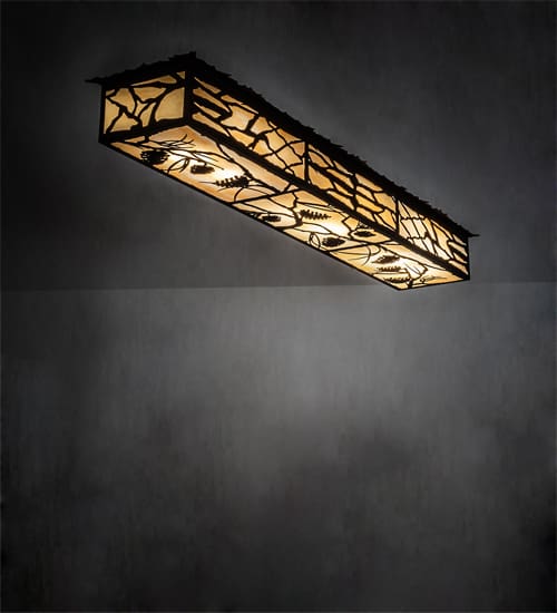 Whispering Pines 6 Light 63" Wide Flush Mount Ceiling Fixture