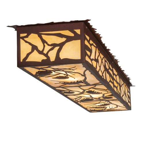 Whispering Pines 6 Light 63" Wide Flush Mount Ceiling Fixture
