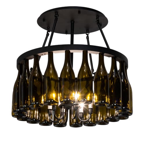 Tuscan Vineyard 6 Light 26" Wide Semi-Flush Drum Ceiling Fixture