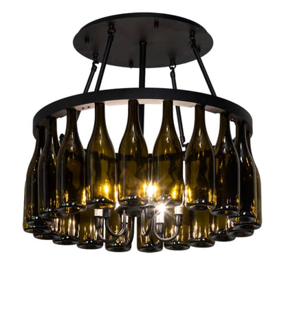Tuscan Vineyard 6 Light 26" Wide Semi-Flush Drum Ceiling Fixture